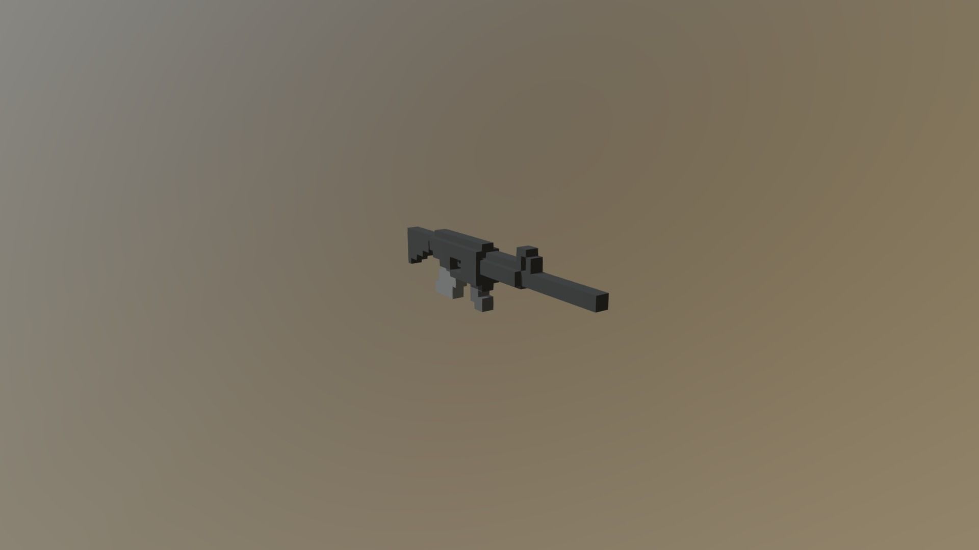 Low-poly Voxel Gun Low-poly 3D model_2