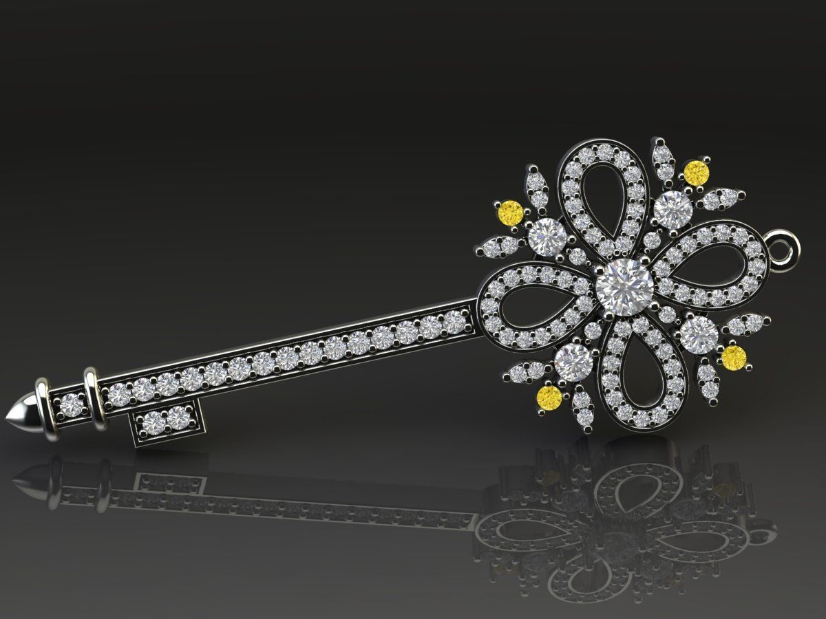 Pendant  Key 3D print model_4