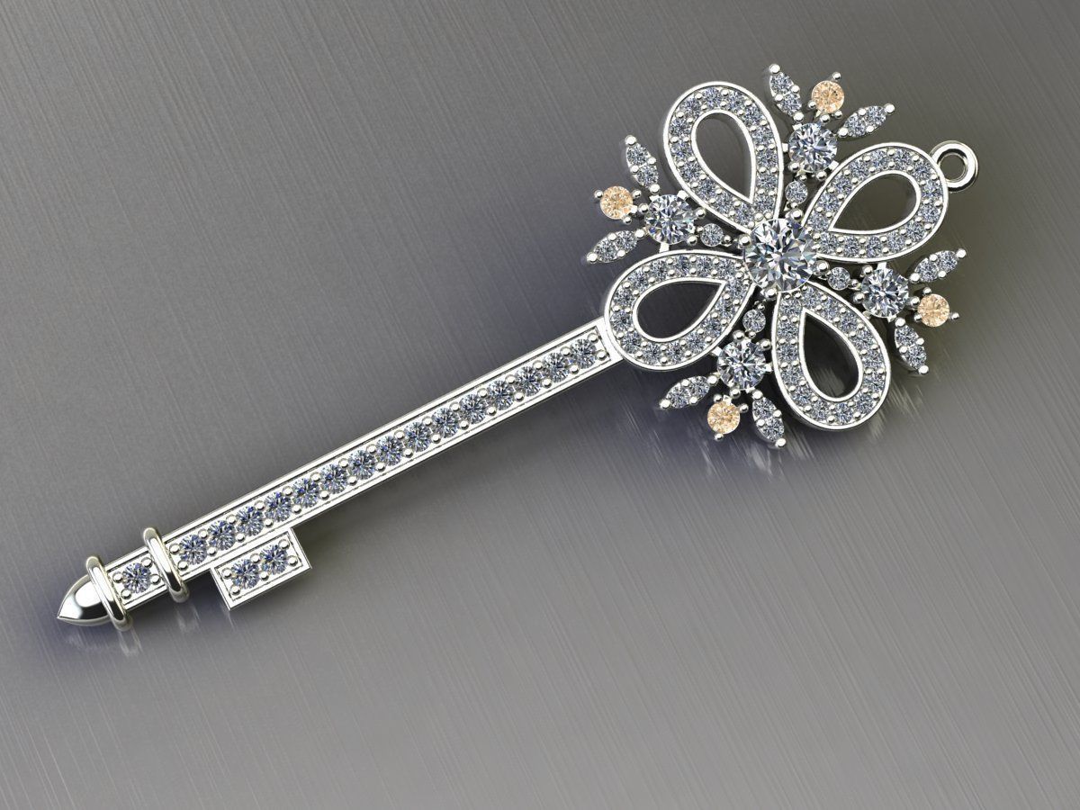 Pendant  Key 3D print model_3