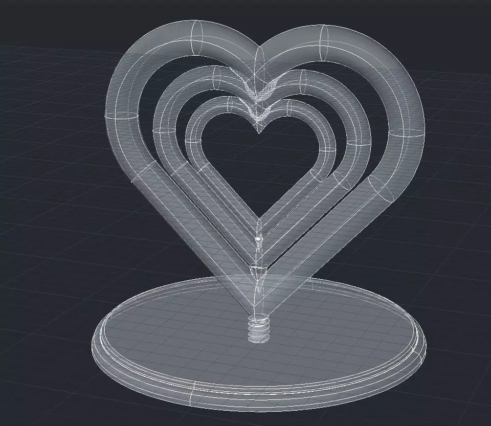 A nice rotating hearts statue 3D print model_0