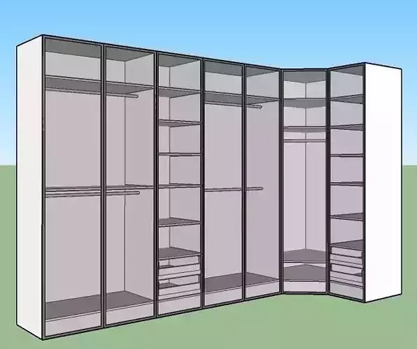 L shape closet Free 3D model