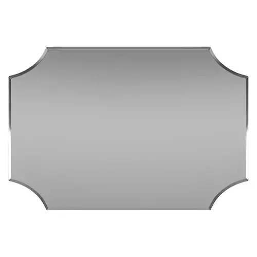 Reign Frameless Rectangle Scalloped Beveled Wall Mirror DSOV1042
