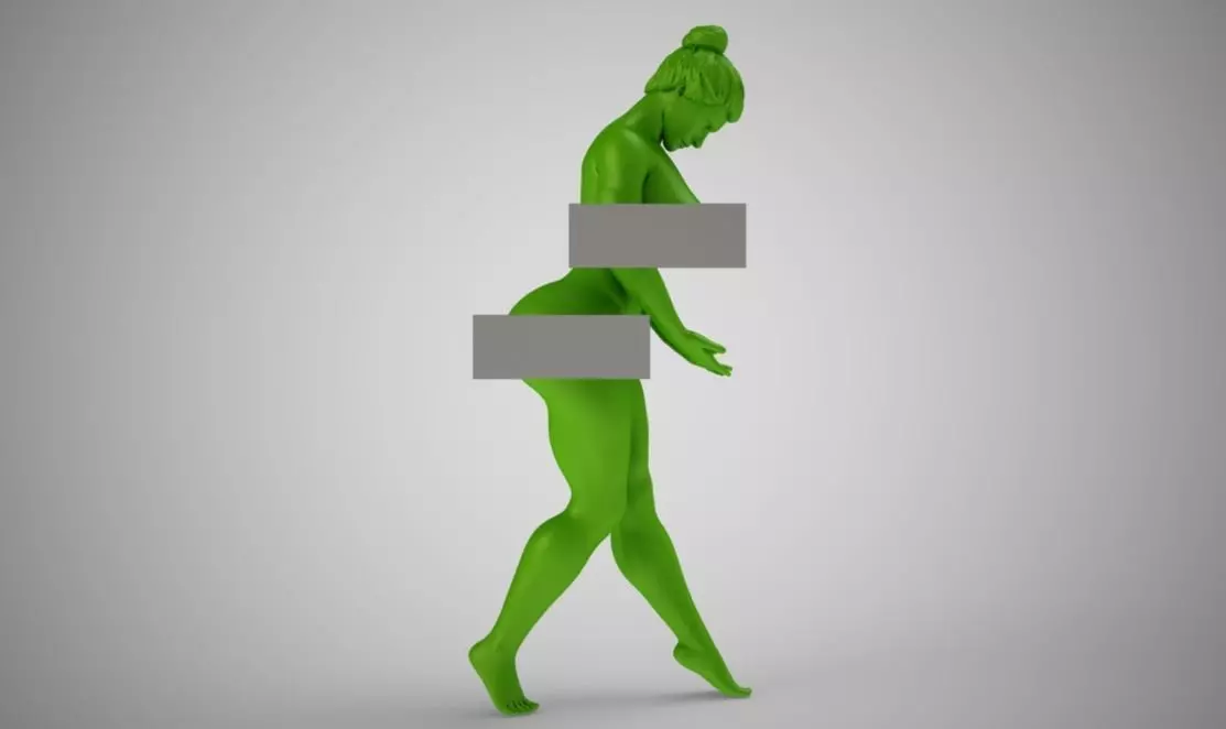 Spring nude woman 3D print model_0