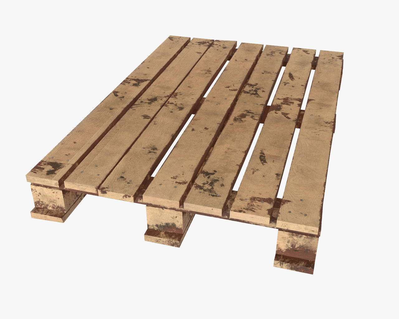 wooden pallet dirty 3D model_2