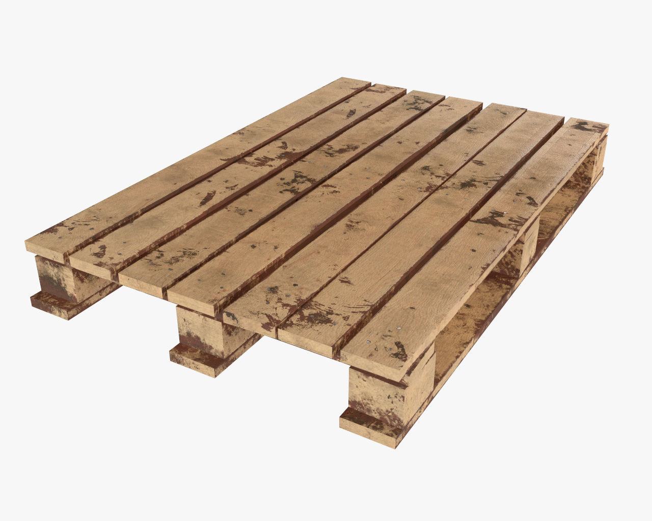 wooden pallet dirty 3D model_4