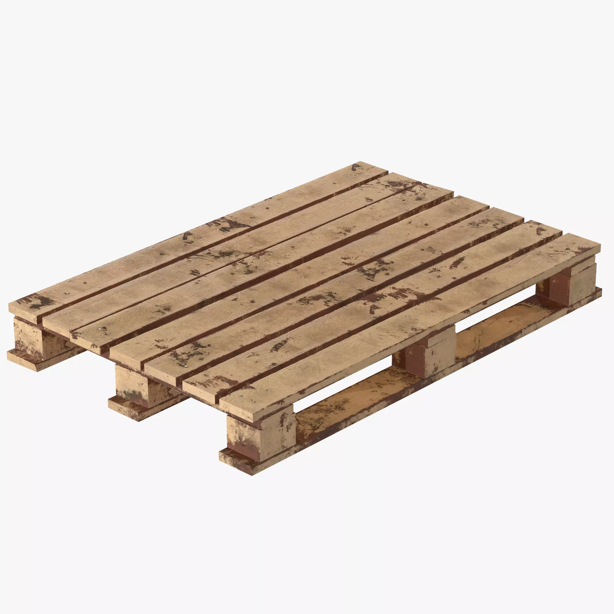 wooden pallet dirty 3D model_0