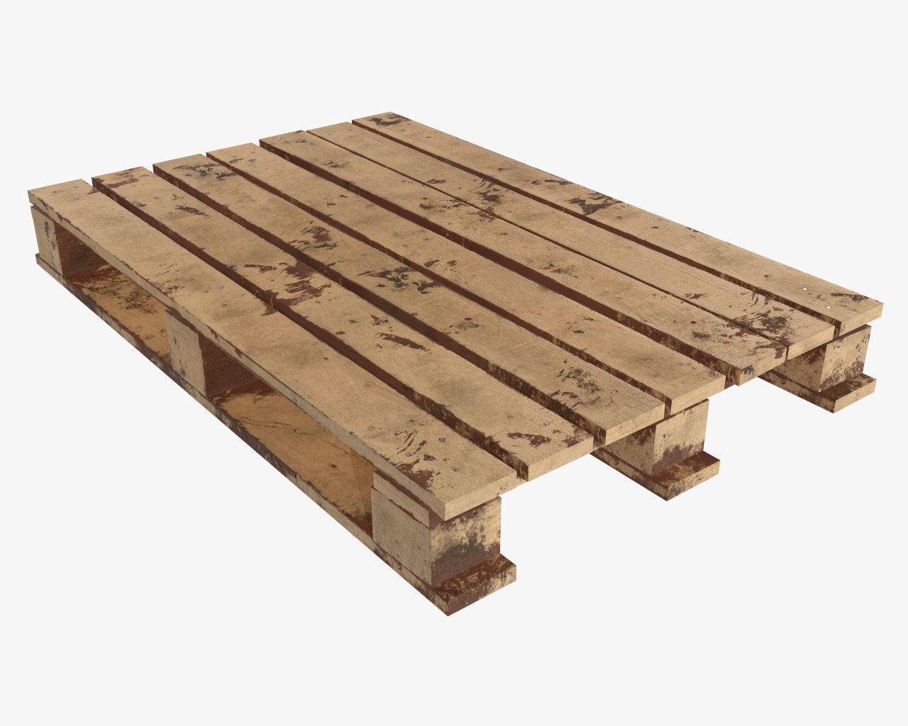 wooden pallet dirty 3D model_3