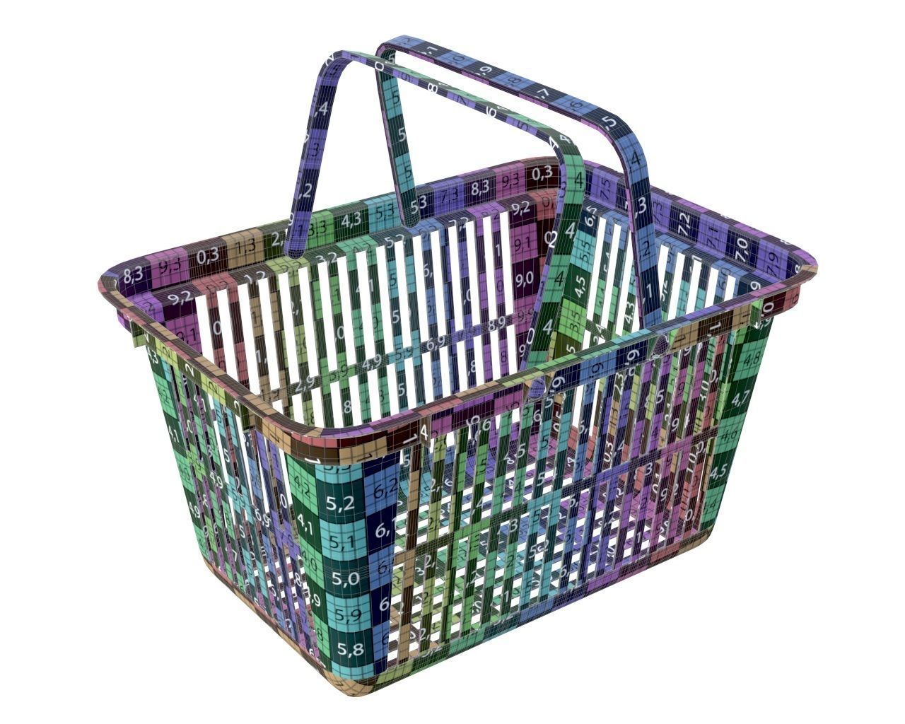 plastic shopping basket 3D model_8