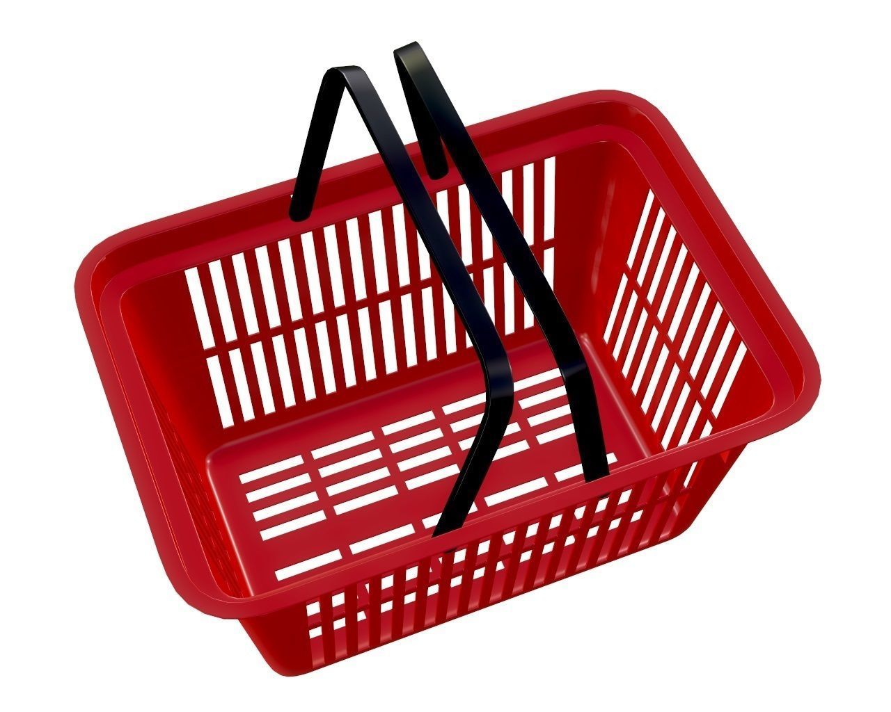 plastic shopping basket 3D model_4