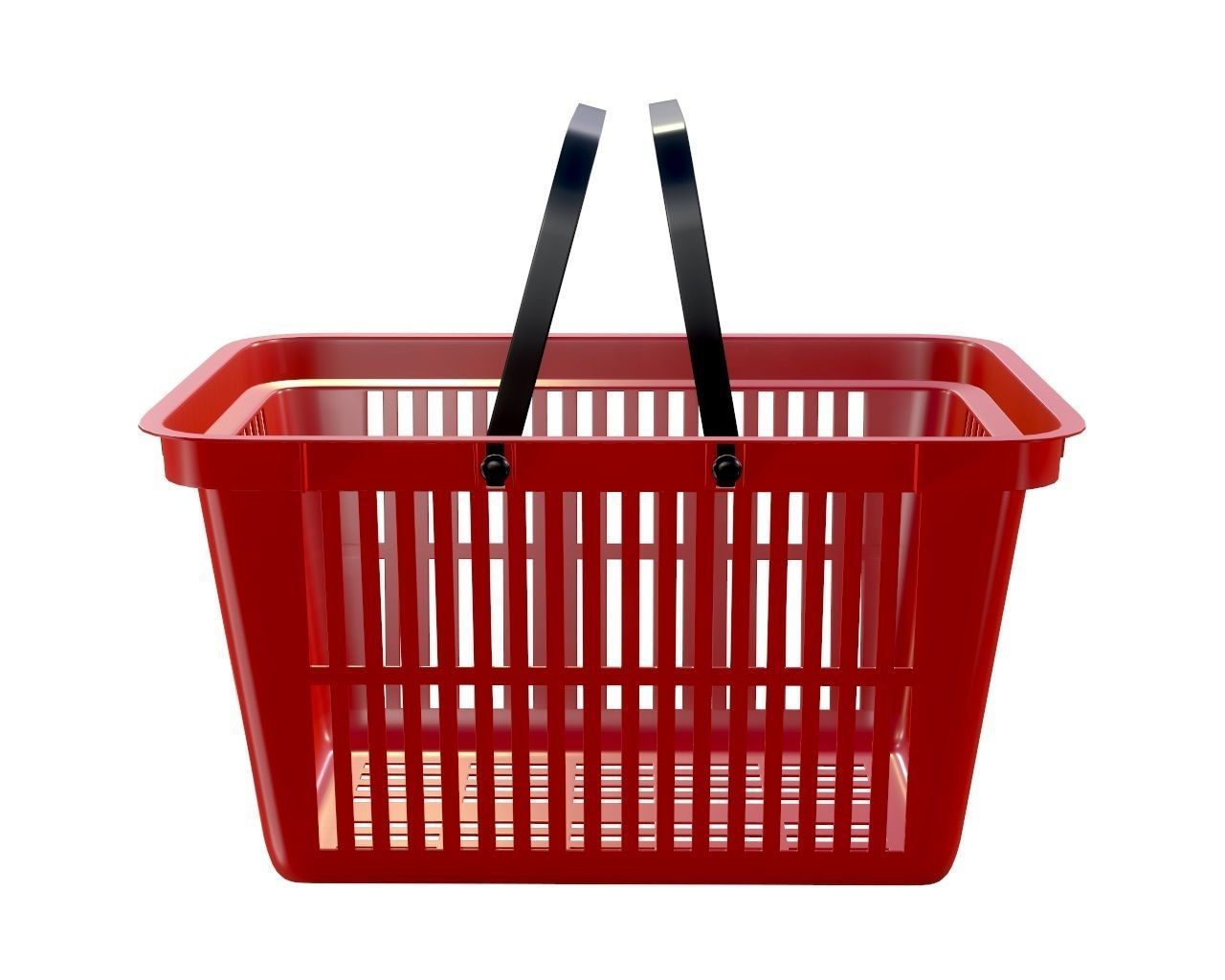 plastic shopping basket 3D model_2