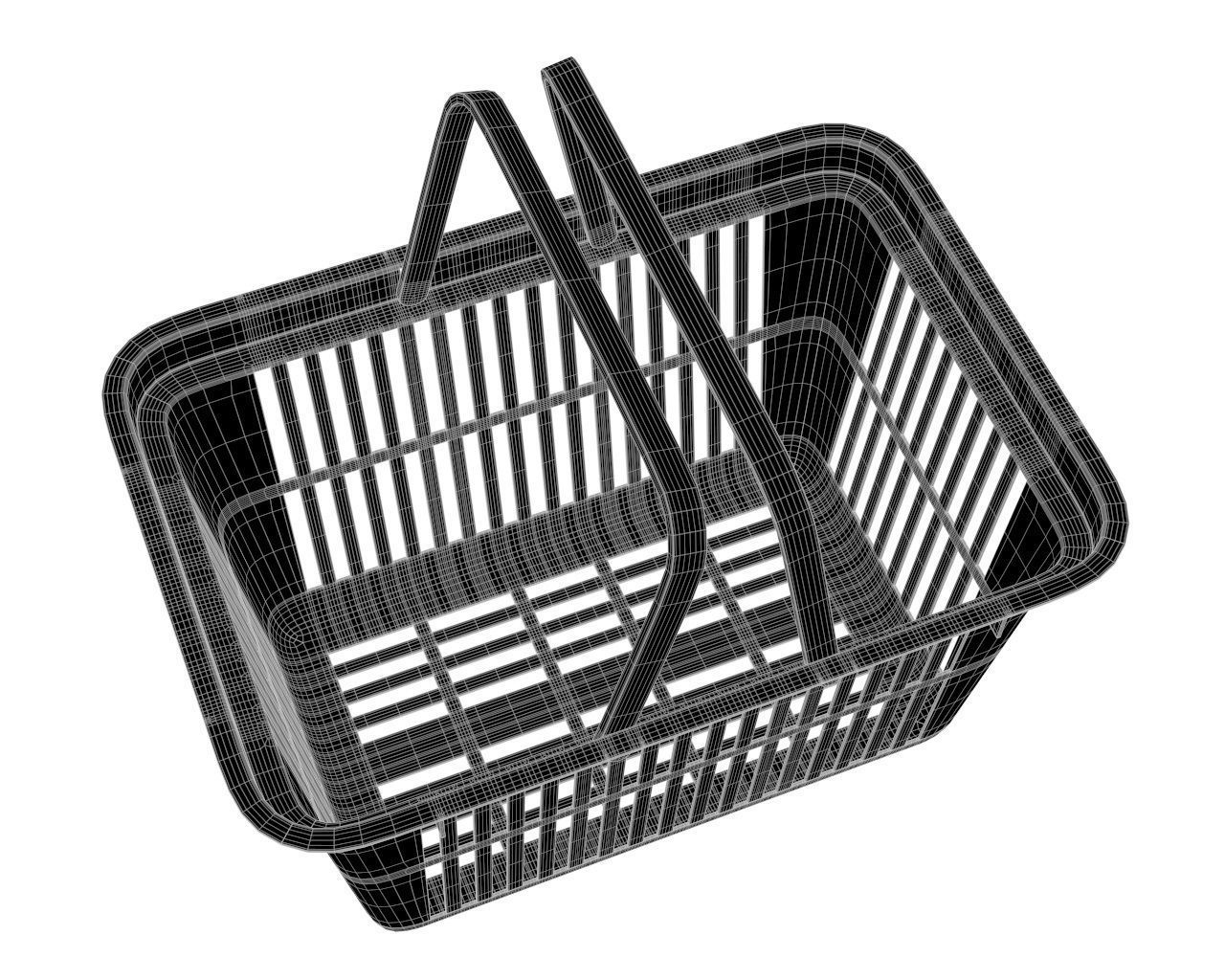 plastic shopping basket 3D model_5