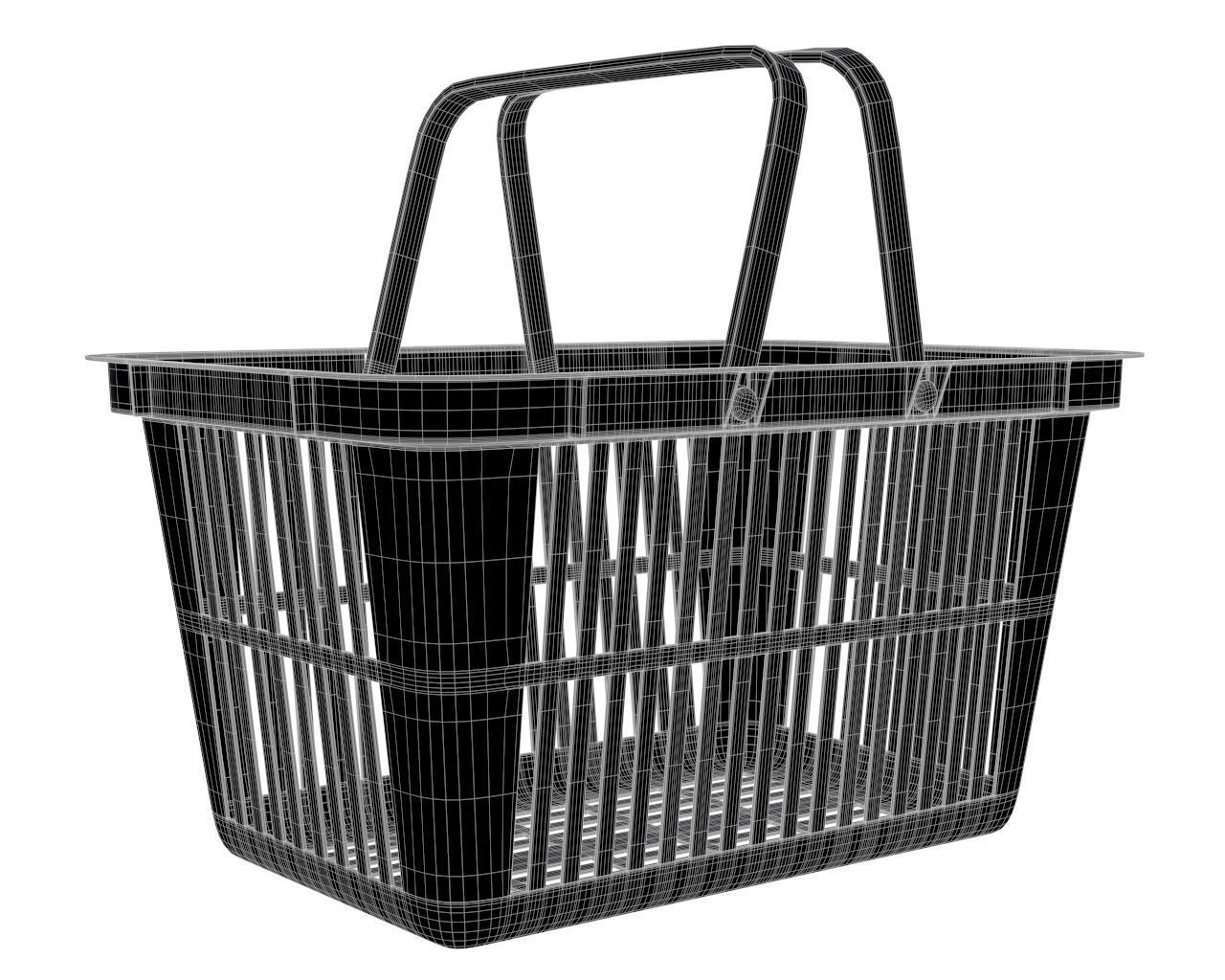 plastic shopping basket 3D model_6