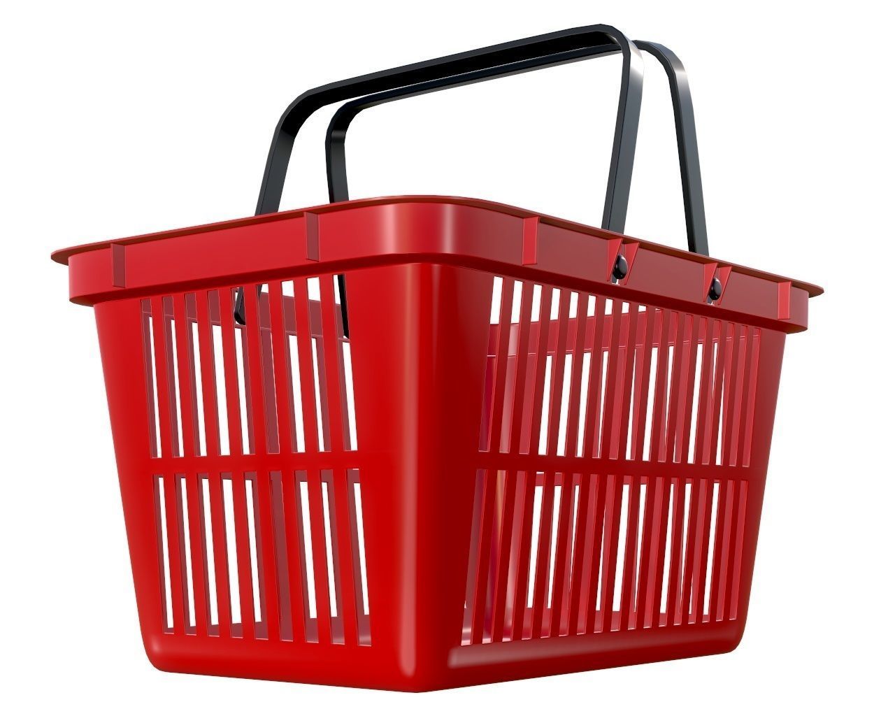 plastic shopping basket 3D model_3