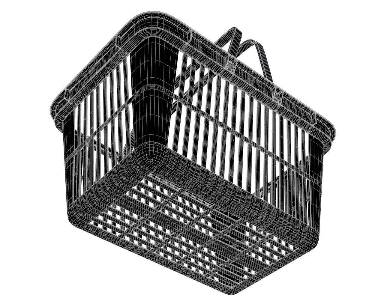 plastic shopping basket 3D model_7