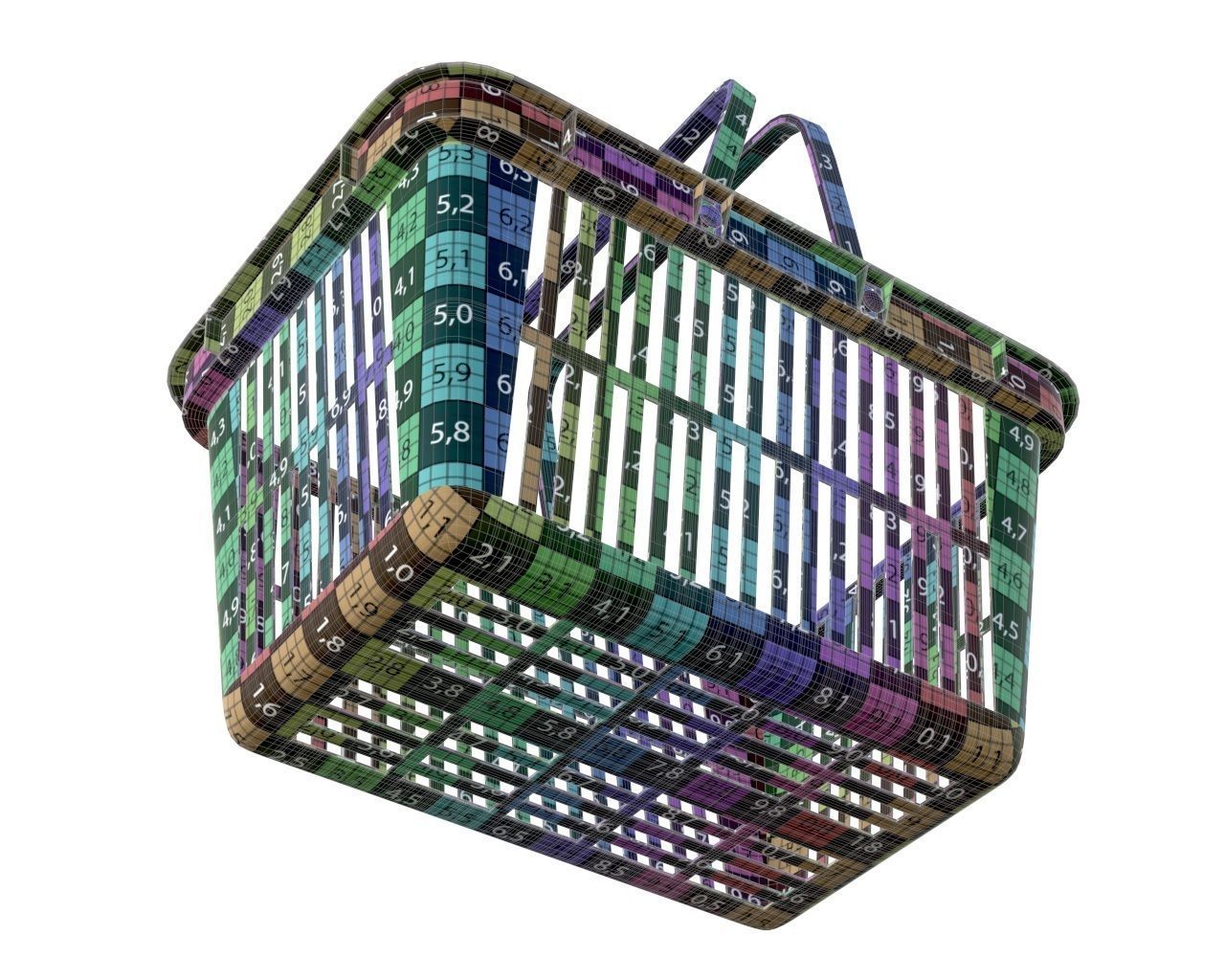 plastic shopping basket 3D model_9