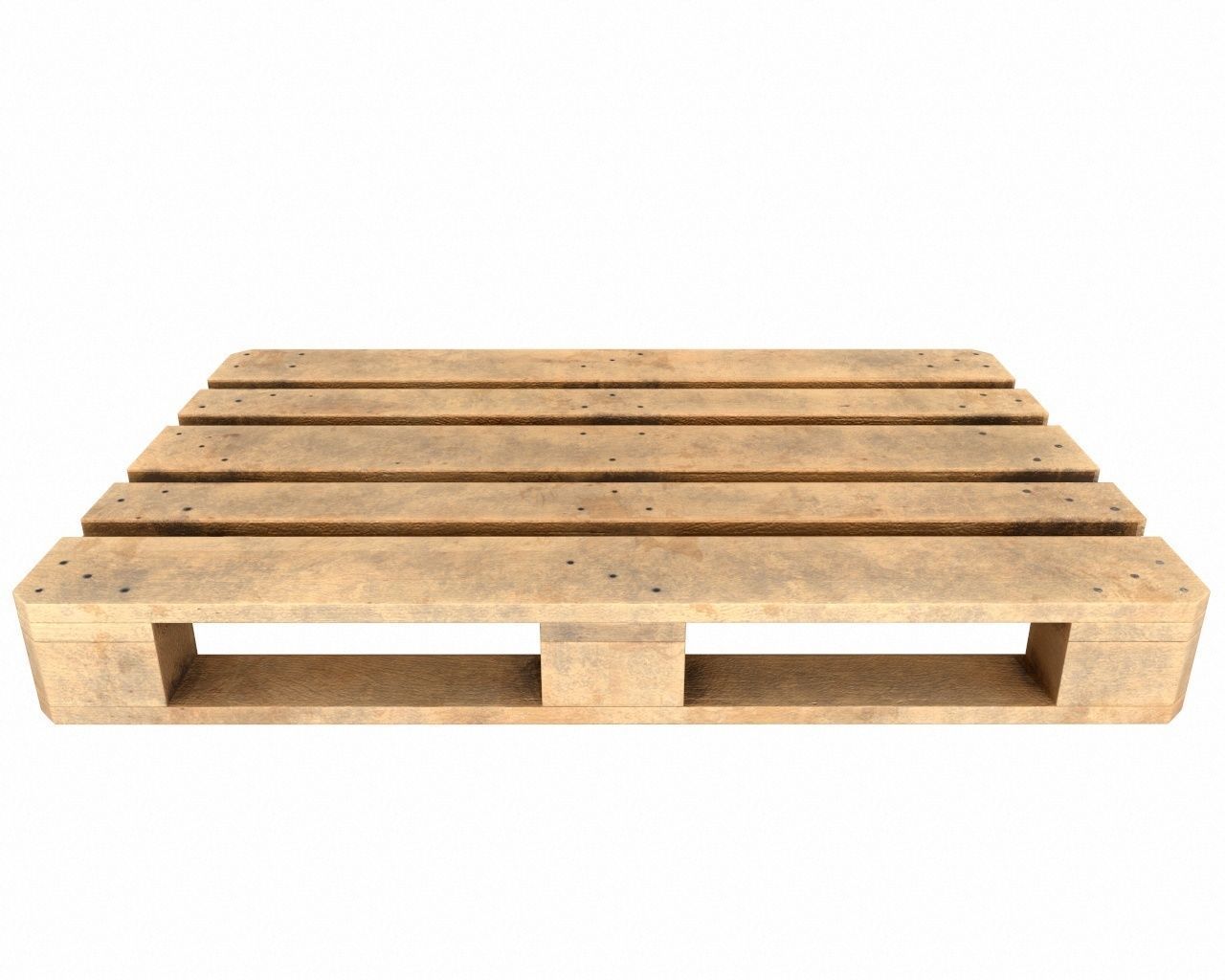 dirty wood euro pallet 3D model_1