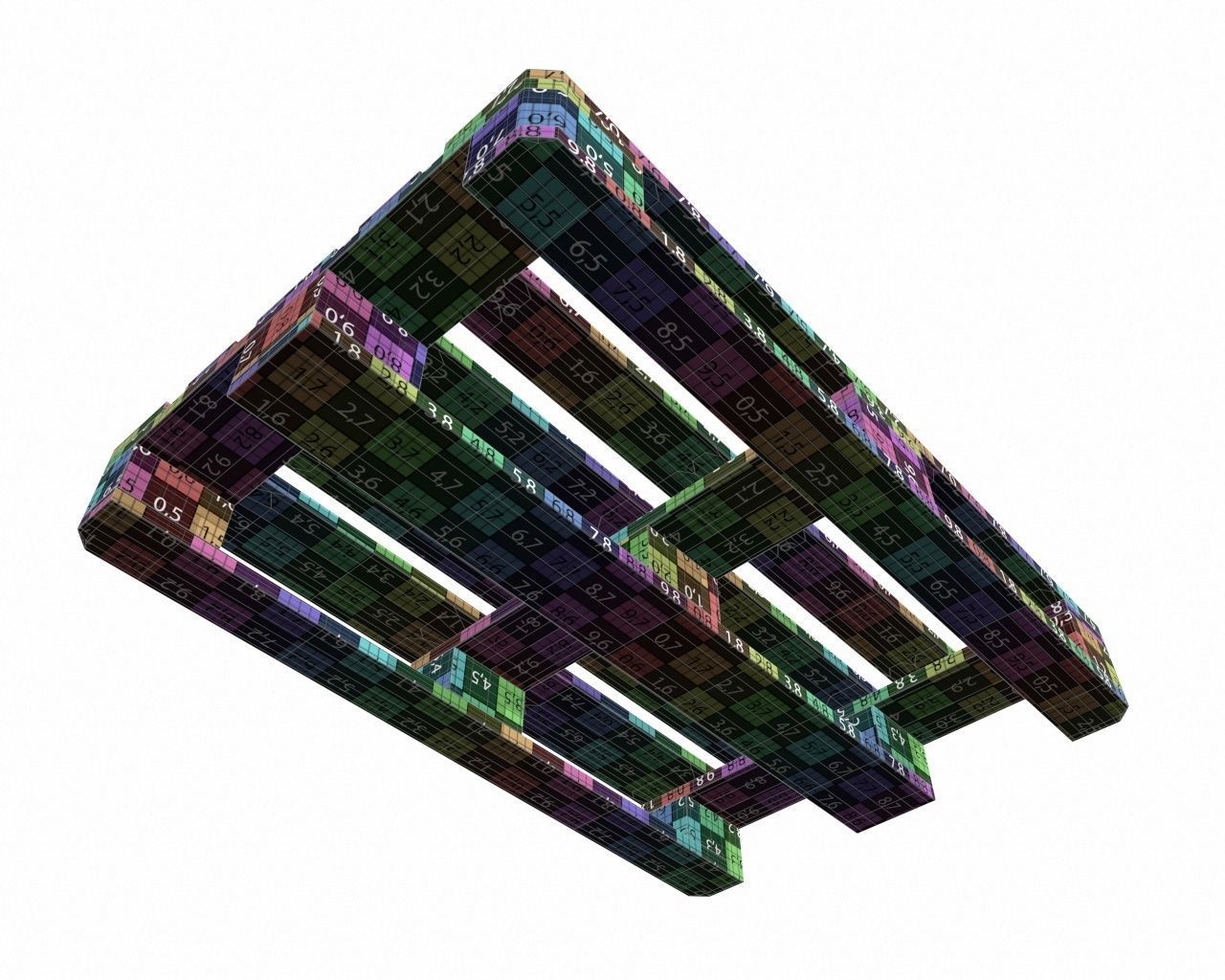 dirty wood euro pallet 3D model_8