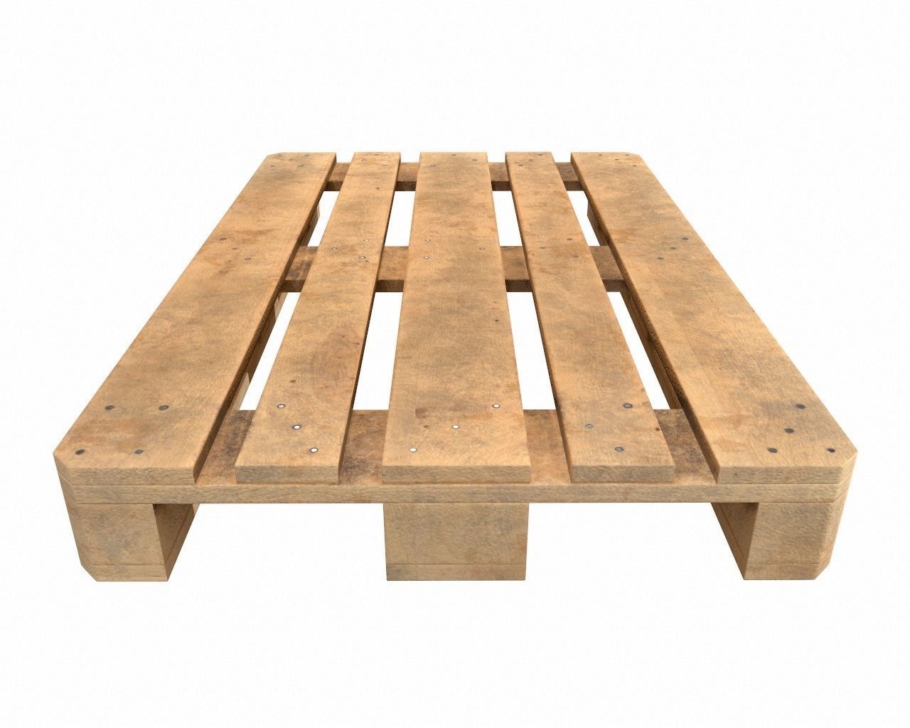 dirty wood euro pallet 3D model_3