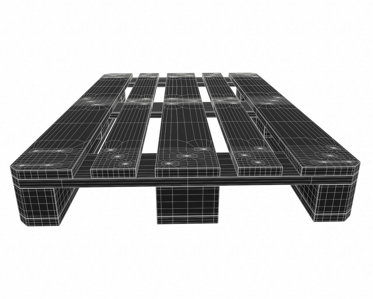 dirty wood euro pallet 3D model_6