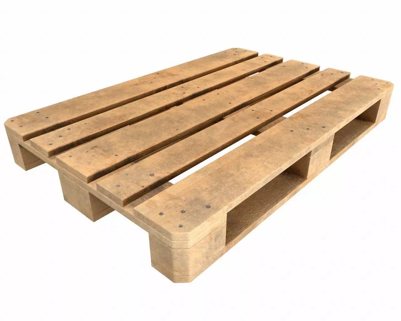 dirty wood euro pallet 3D model_0
