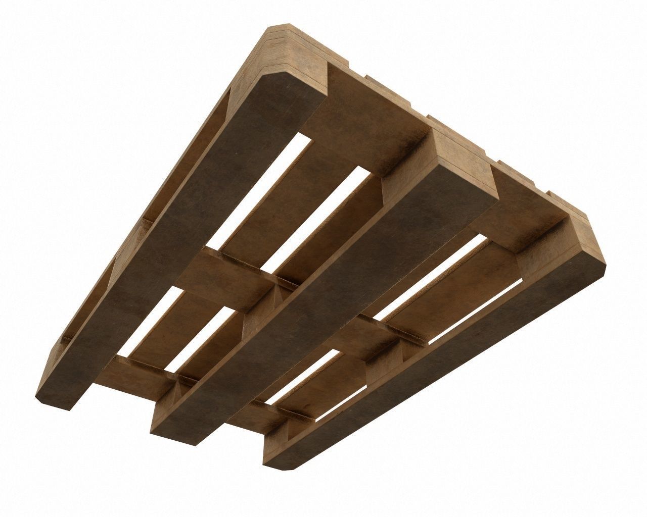 dirty wood euro pallet 3D model_2