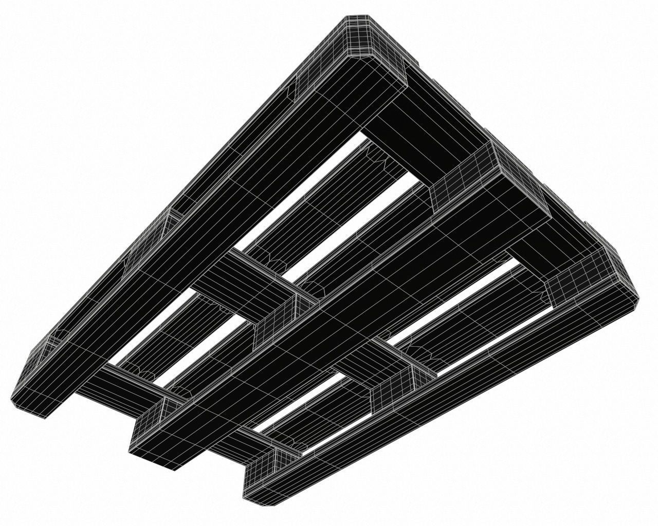 dirty wood euro pallet 3D model_5