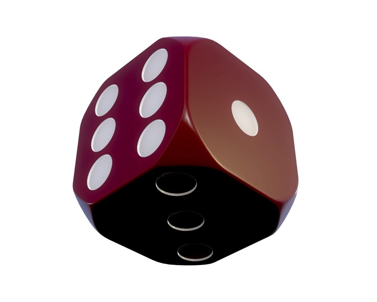 red dice 3D model_4