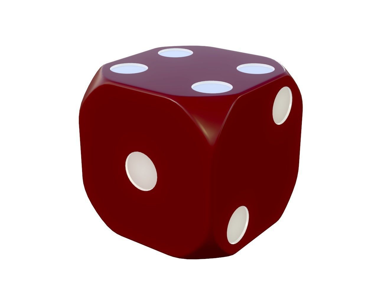 red dice 3D model_3