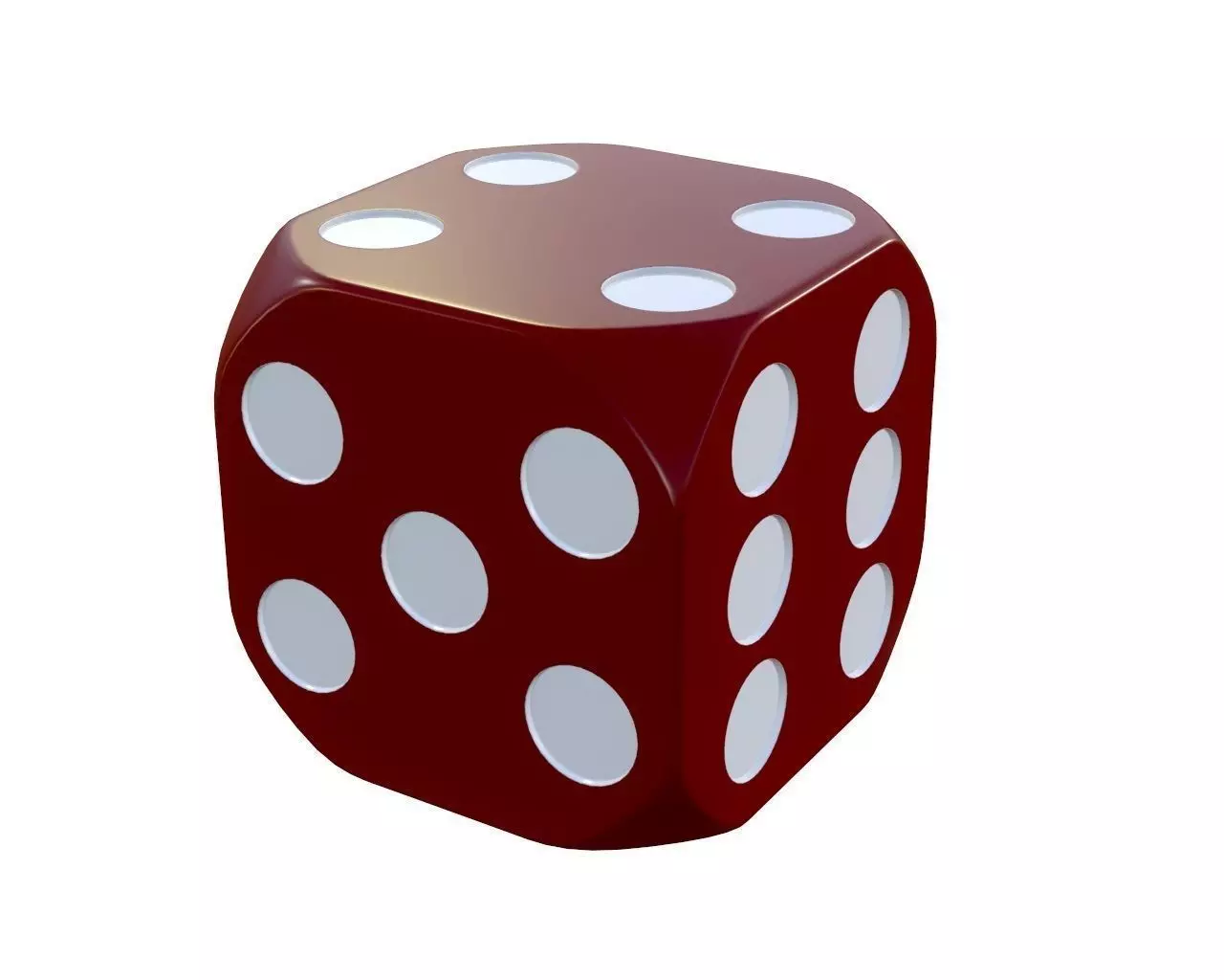 red dice 3D model_0