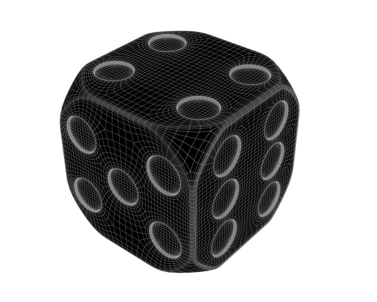 red dice 3D model_6