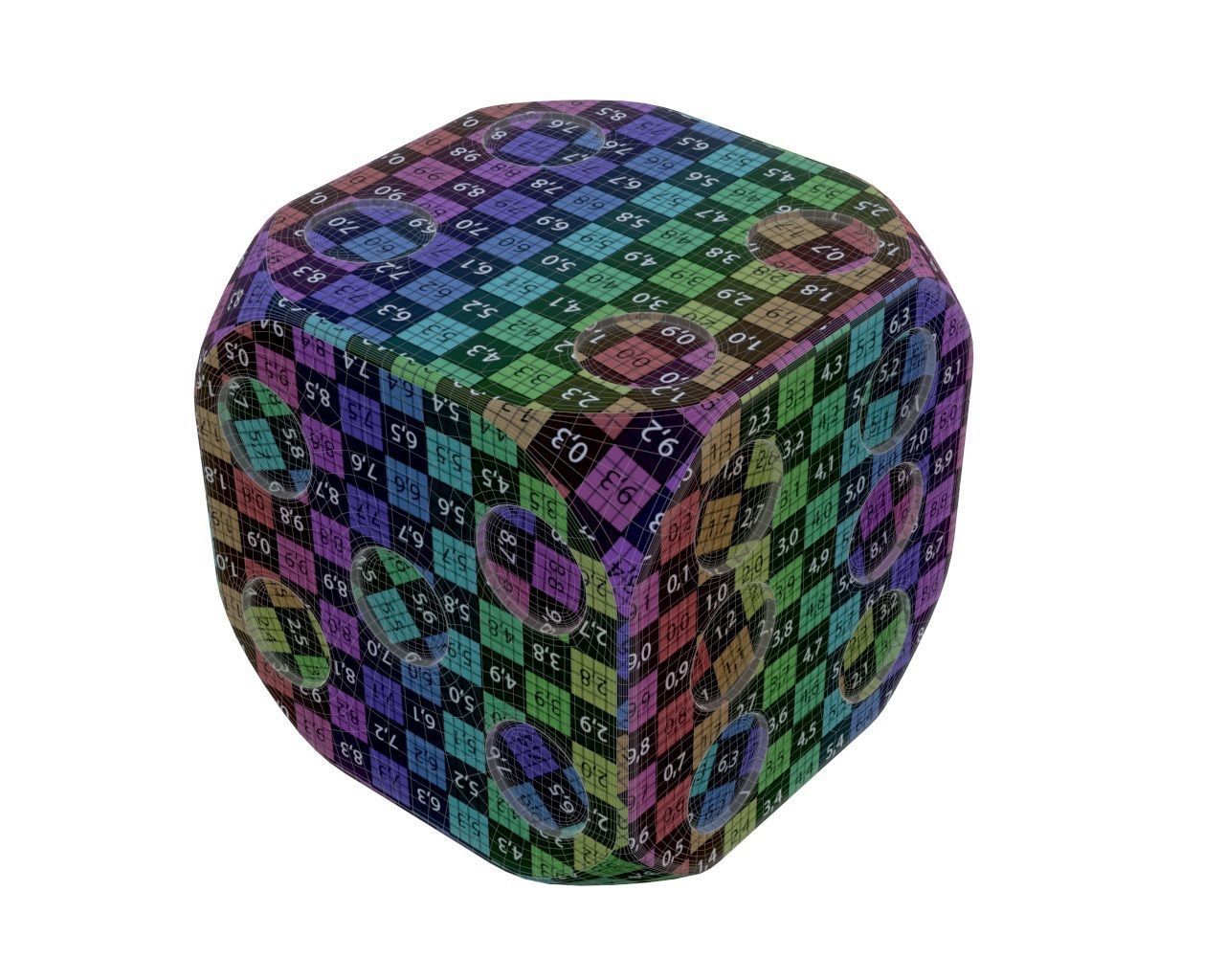 red dice 3D model_7
