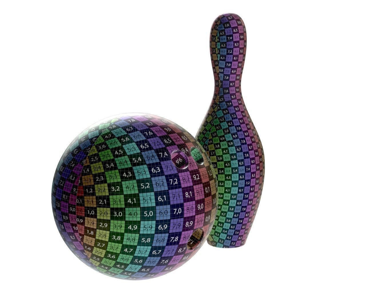 bowling ball and pin 3D model_8