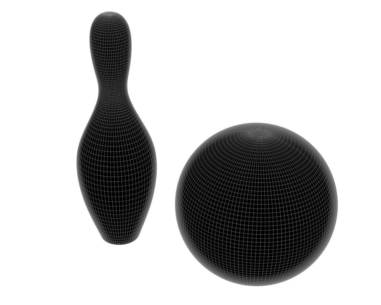 bowling ball and pin 3D model_6