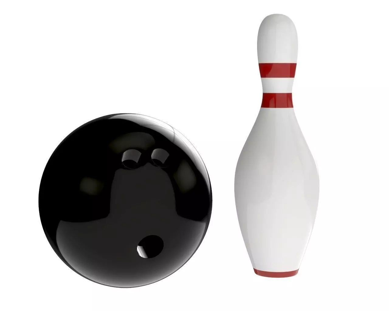 bowling ball and pin 3D model_0