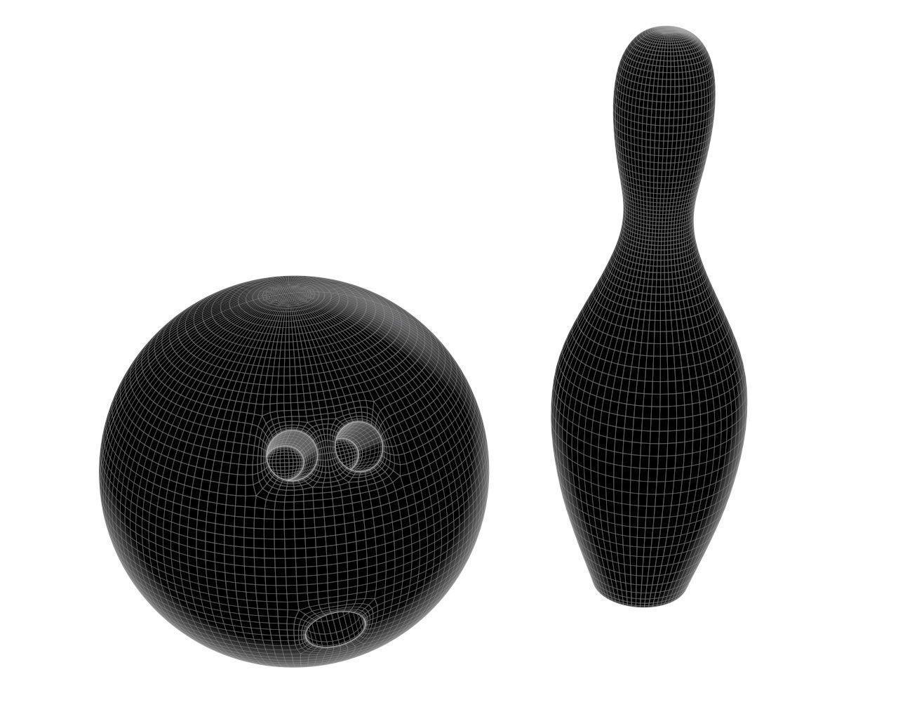 bowling ball and pin 3D model_5