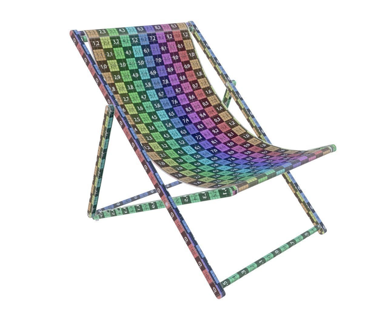 beach sun lounger and umbrella 3D model_17