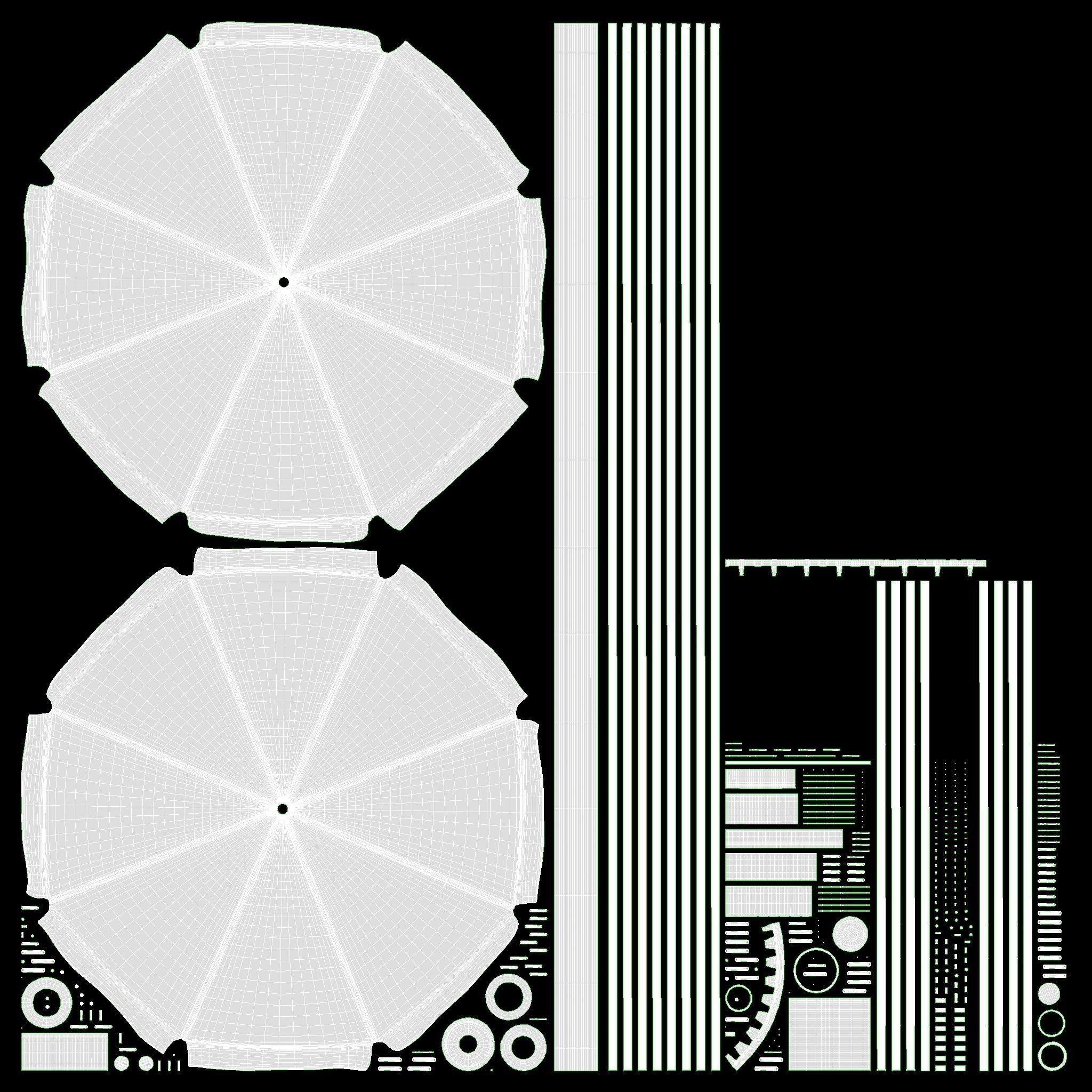 beach sun lounger and umbrella 3D model_22