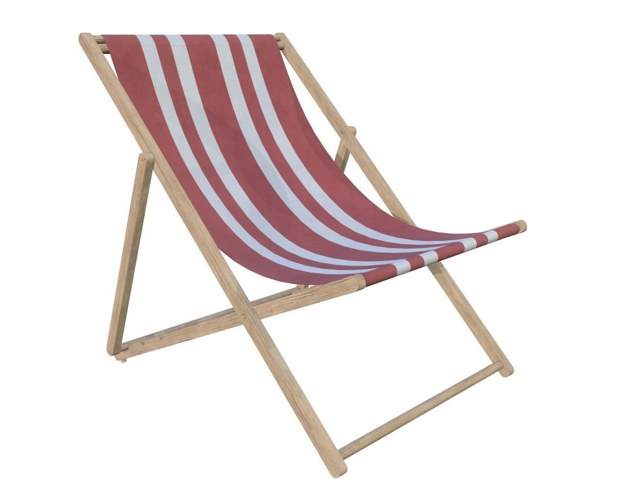beach sun lounger and umbrella 3D model_2