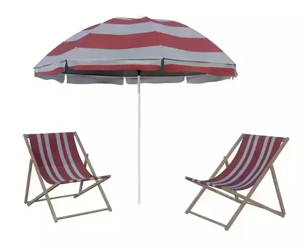 beach sun lounger and umbrella