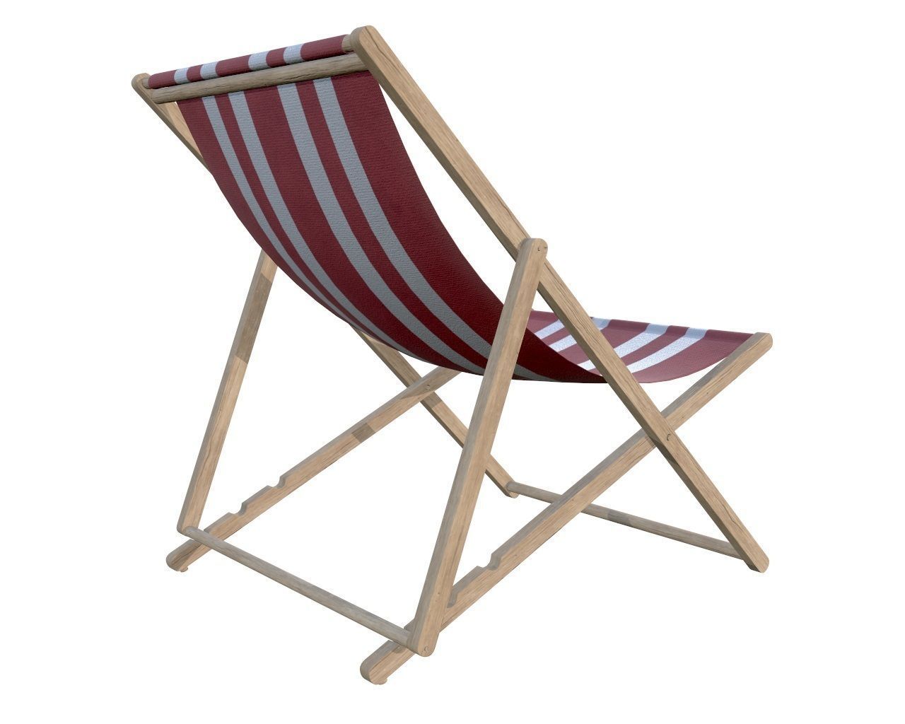 beach sun lounger and umbrella 3D model_4