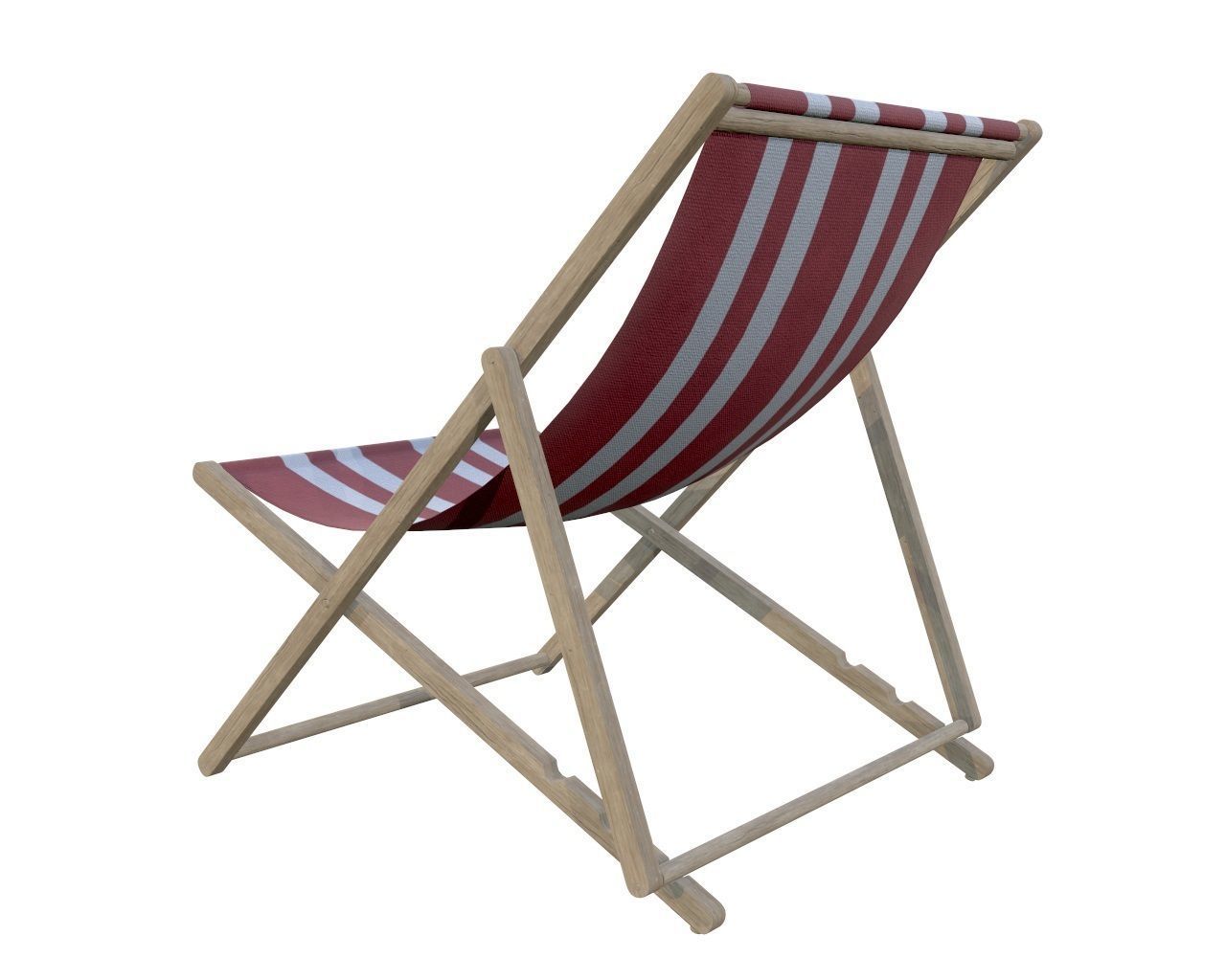 beach sun lounger and umbrella 3D model_5