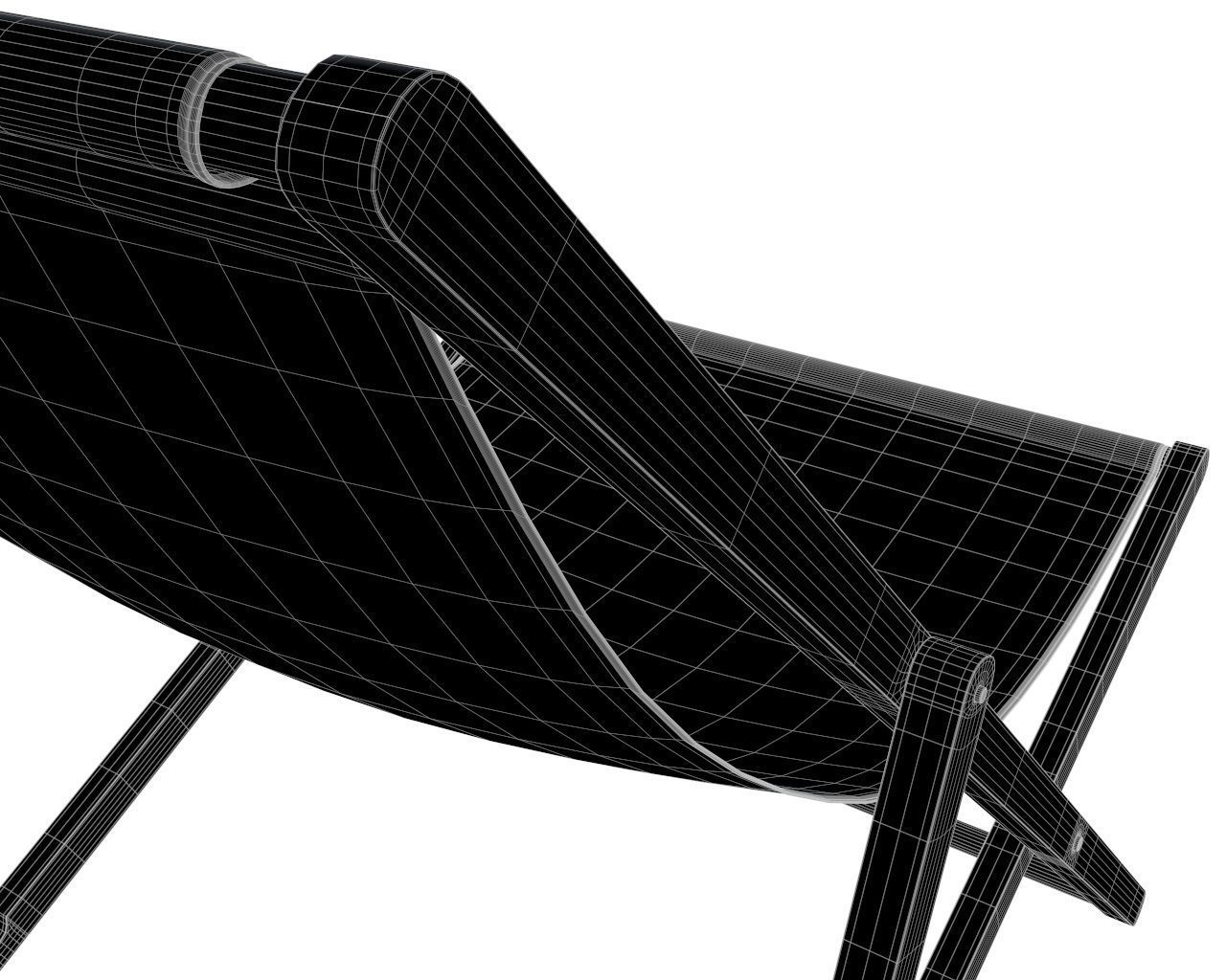 beach sun lounger and umbrella 3D model_9
