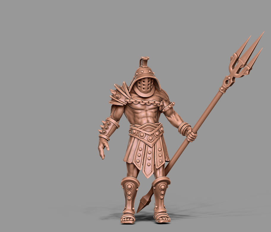 Gladiator 3D print model - retiarius 35mm scale 3D print model_11