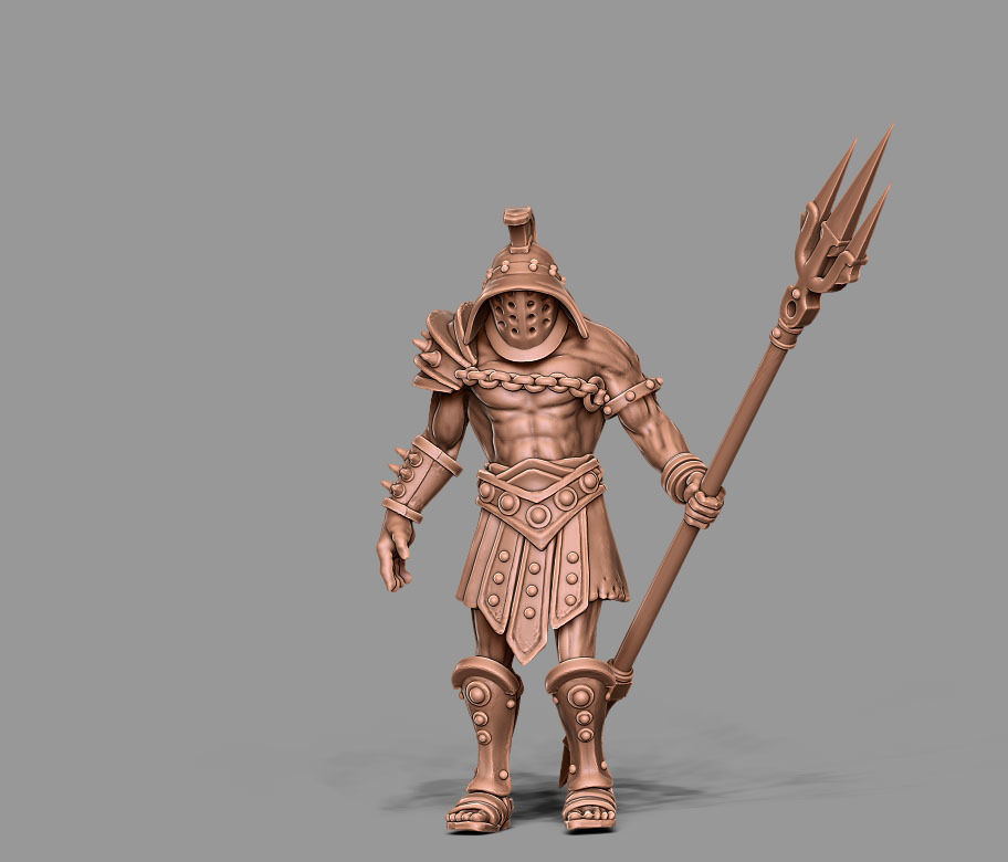 Gladiator 3D print model - retiarius 35mm scale 3D print model_10