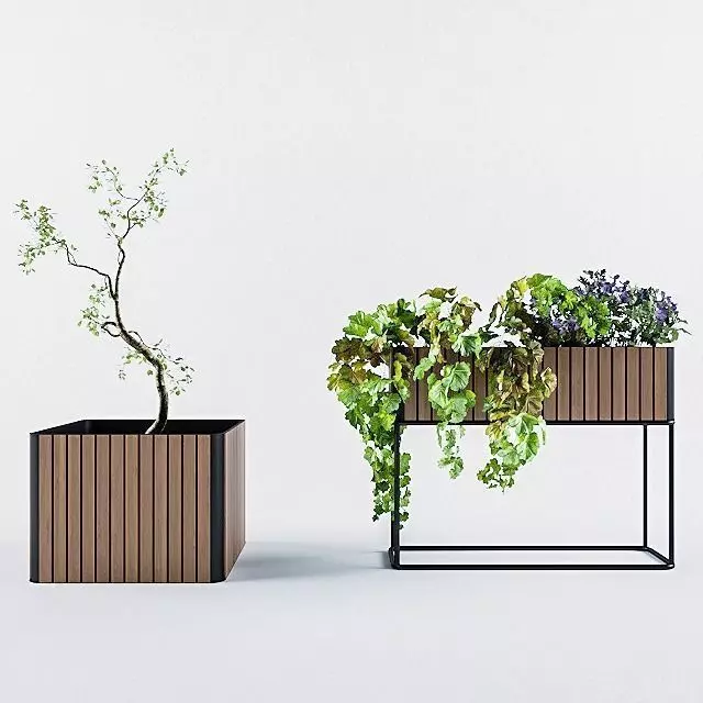 Cane line rectangular and square Combine 3D model_0