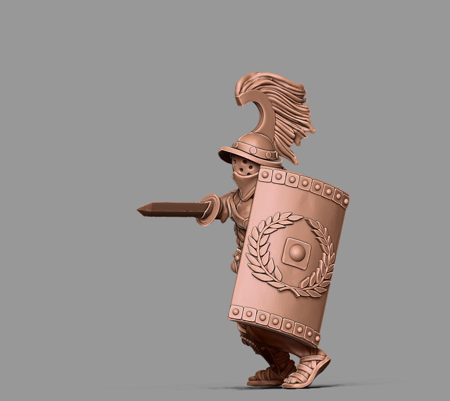 gladiator - Titus 3D print model - murmillo 35mm scale 3D print model_12