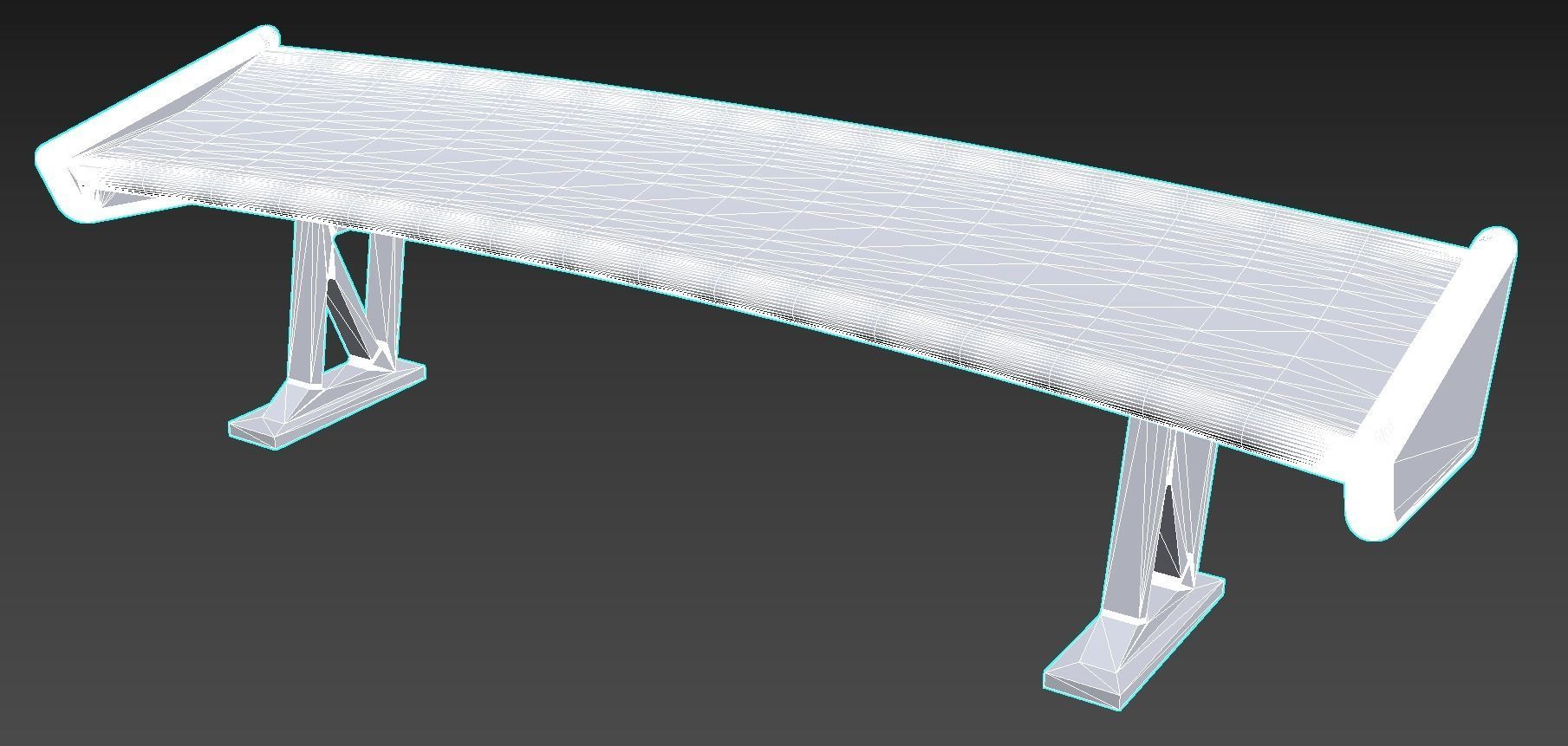 Voltex Rear Spoiler for 1-18 and 1-64 Model Cars 3D print model_11