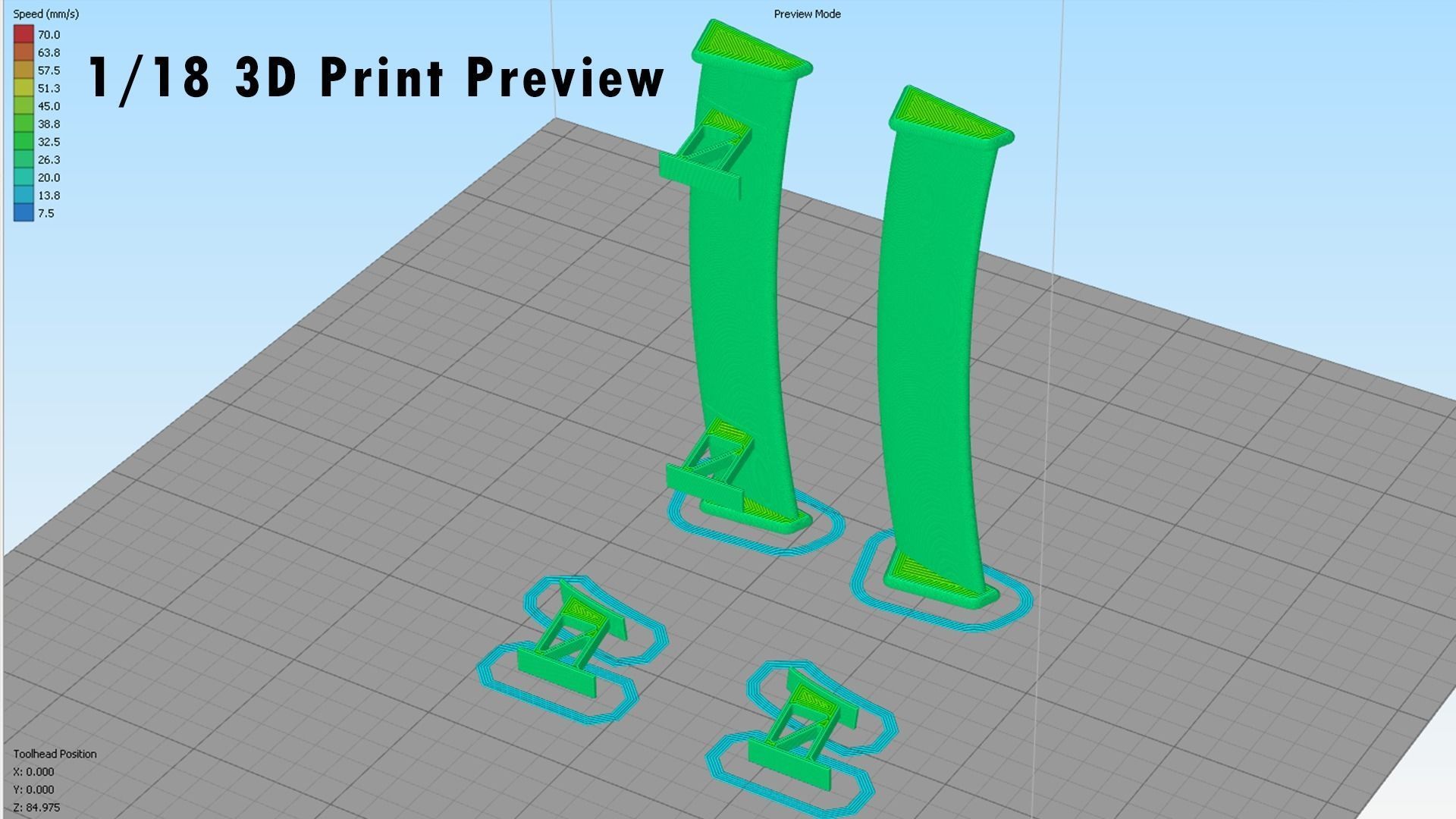 Voltex Rear Spoiler for 1-18 and 1-64 Model Cars 3D print model_6