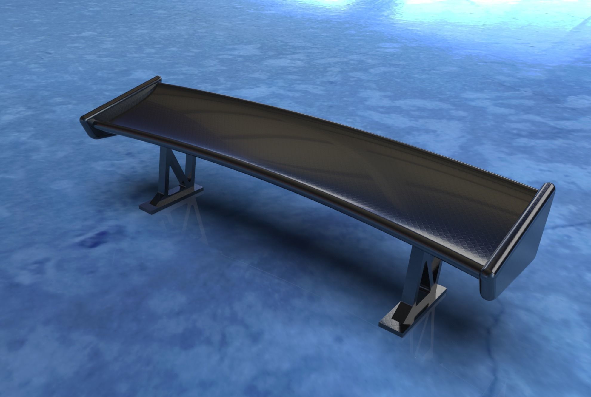 Voltex Rear Spoiler for 1-18 and 1-64 Model Cars 3D print model_10