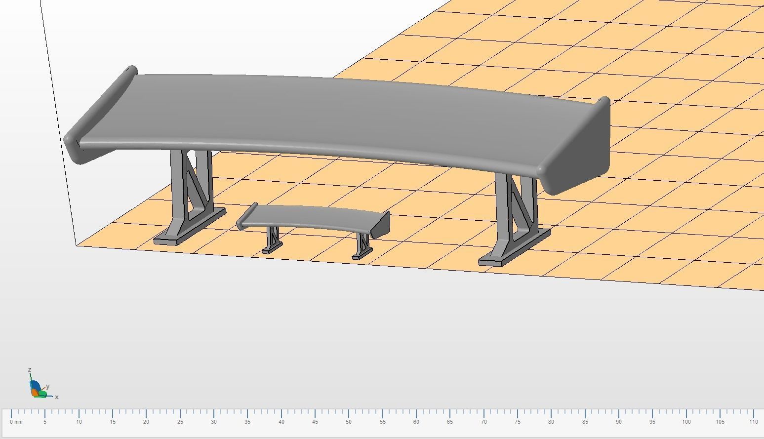 Voltex Rear Spoiler for 1-18 and 1-64 Model Cars 3D print model_8